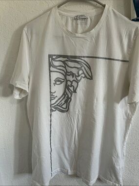 Versace Collection White Graphic Medusa Crewneck Tee
